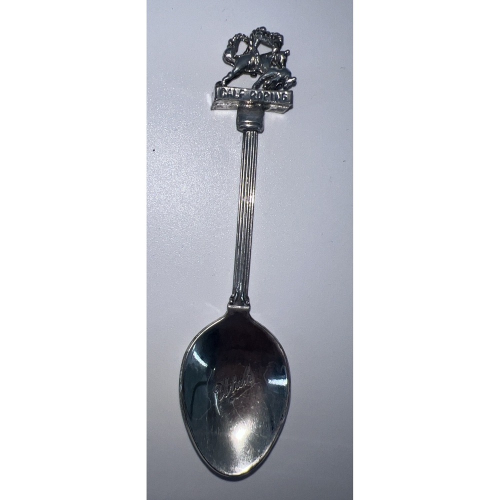 Vintage Souvenir Spoon US Collectible Calf Roping Silver Plated Utah